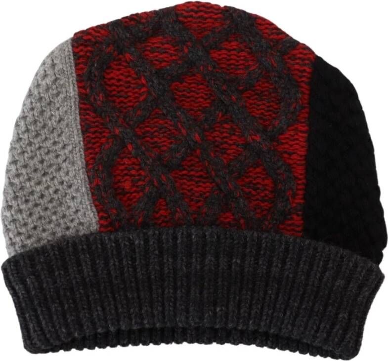 Dolce & Gabbana Multicolor Logo Beanie Wol Gebreide Hoed Multicolor Unisex