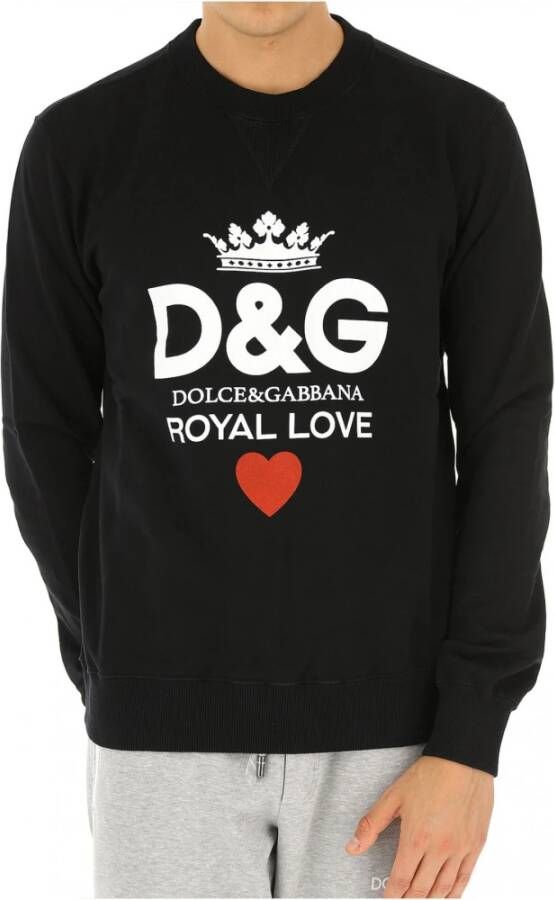Dolce & Gabbana Zwart Geborduurd Sweatshirt Black Heren