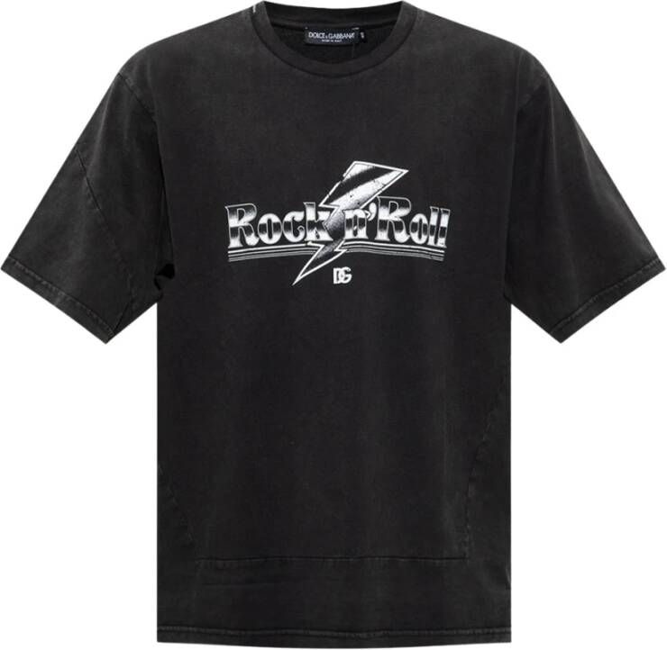 Dolce & Gabbana Bedrukt t-shirt Zwart Heren