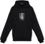 Dolce & Gabbana Gedrukte sweatshirt met verstelbare capuchon en strass Black Heren - Thumbnail 1