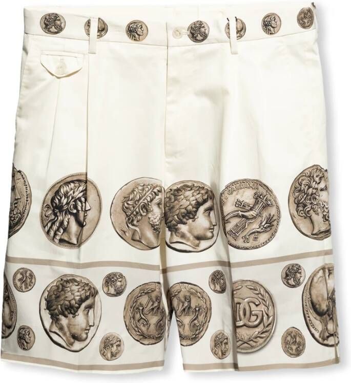 Dolce & Gabbana Bedrukte shorts Beige Heren