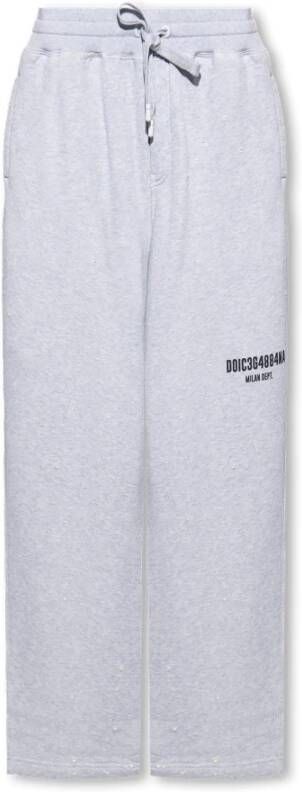 Dolce & Gabbana Grijze Sweatpants voor Heren met Logo Print Gray Heren