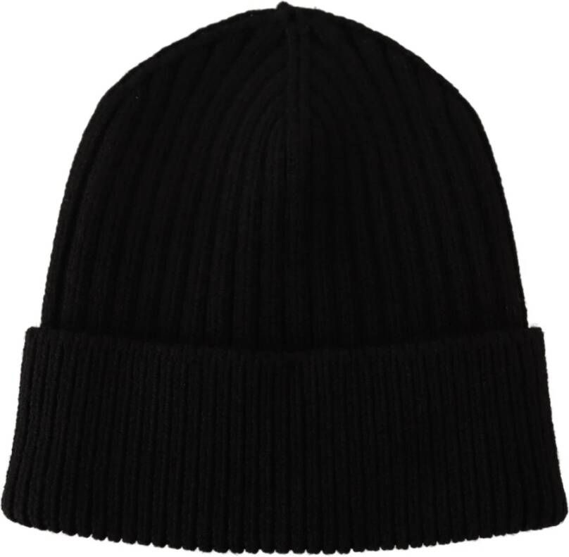 Dolce & Gabbana Zwarte Wol Gebreide Dames Wintermuts Black Dames