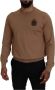 Dolce & Gabbana Beige Cashmere Crown Logo Pullover Sweater Bruin Heren - Thumbnail 1