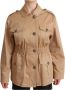 Dolce & Gabbana Beige Cotton Long Sleeves Collared Coat Jacket Beige Dames - Thumbnail 1