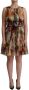 Dolce & Gabbana Beige Floral Sleeveless Round Neck Mini Dress Meerkleurig Dames - Thumbnail 1