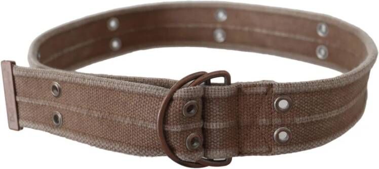 Dolce & Gabbana Beige Leather Logo Belt Sling Cintura Buckle Belt Beige Unisex