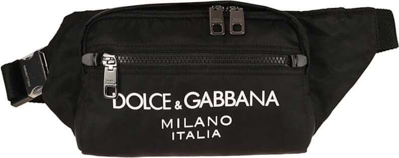 Dolce & Gabbana Zwarte Nylon Heuptas Black Heren