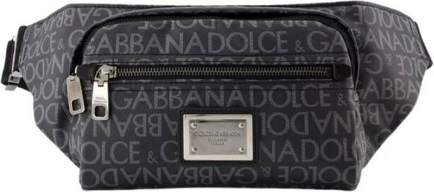 Dolce & Gabbana Logo Spalmato Tas Stof Zwart Black Heren