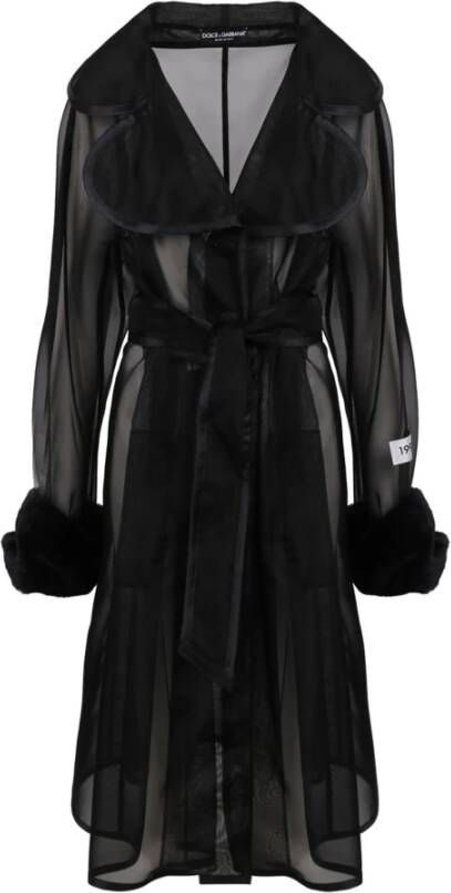 Dolce & Gabbana Belted Coats Zwart Dames