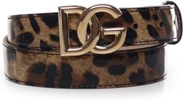 Dolce & Gabbana Luipaardprint Riem Brown Dames