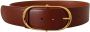 Dolce & Gabbana Maroon Leren Riem met Gouden Ovaal Gesp Brown Dames - Thumbnail 3