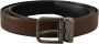 Dolce & Gabbana Bruin Leren Klassieke Metalen Logo Riem Brown Heren - Thumbnail 1