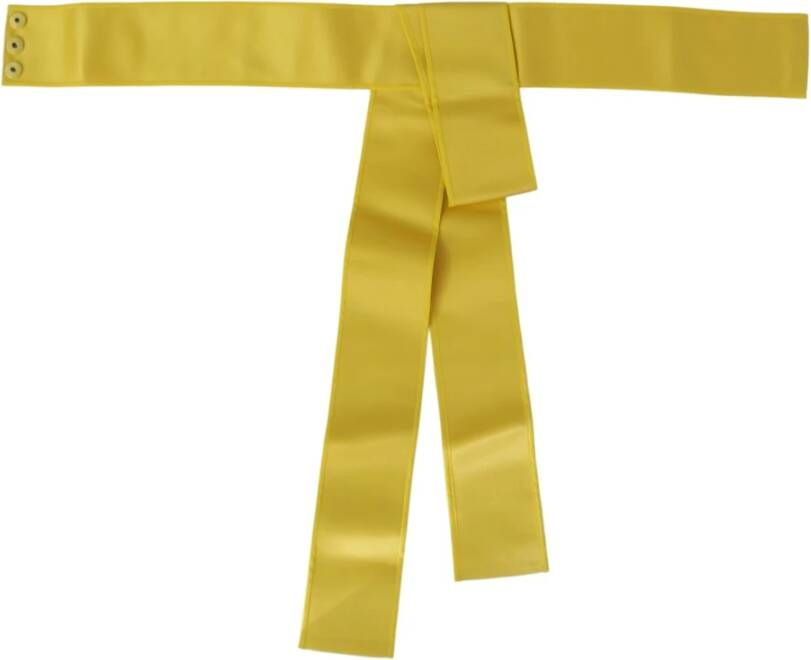 Dolce & Gabbana Elegante Zijden Riem met Drukknoopsluiting Yellow Dames