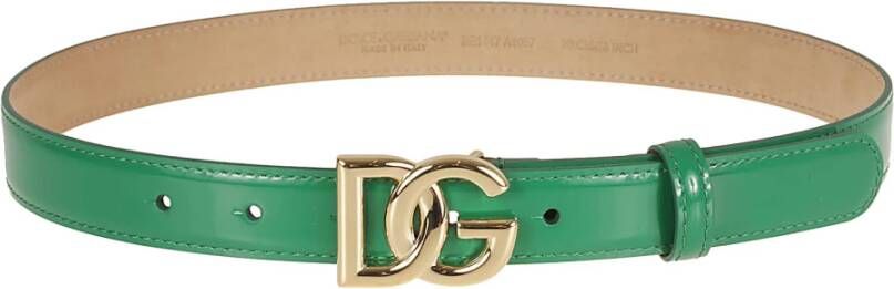 Dolce & Gabbana Luxe Groene Leren Riem Green Dames