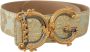 Dolce & Gabbana Groene Brede Brokaat Jacquard DG Logo Gouden Gesp Riem Green Dames - Thumbnail 1