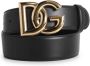 Dolce & Gabbana Luxe Zwarte Kalfsleren Riem met Gouden DG Logo Black Dames - Thumbnail 11