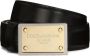 Dolce & Gabbana Iconisch Logo Plaque Leren Riem Black Dames - Thumbnail 1