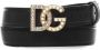 Dolce & Gabbana Zwarte Leren Riemen met Gouden Logo Gesp Black Dames - Thumbnail 4
