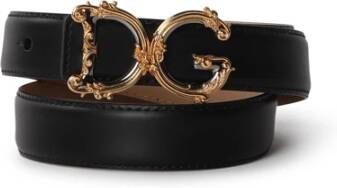 Dolce & Gabbana Zwart Logo Riem met Verstelbare Hardware Black Dames