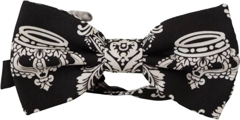 Dolce & Gabbana Verstelbare Hals Zwarte Fantasie Patroon Vlinderdas Black Heren