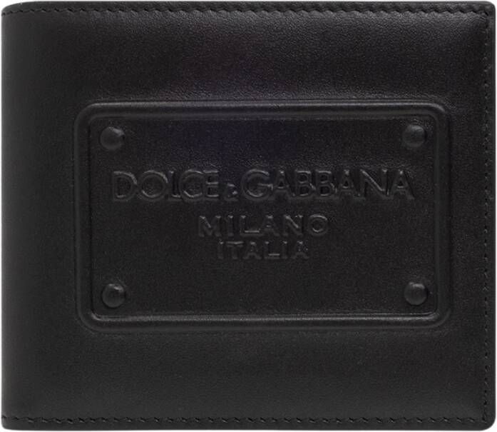 Dolce & Gabbana Zwarte leren portemonnee met kaartvakken Black