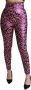 Dolce & Gabbana Logo Detail Hoge Taille Zijden Broek Multicolor Dames - Thumbnail 1