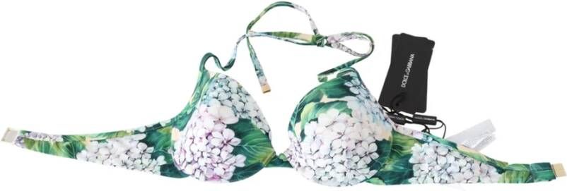 Dolce & Gabbana Bikini Top met Bloemenprint en Logo Sluiting Meerkleurig Dames