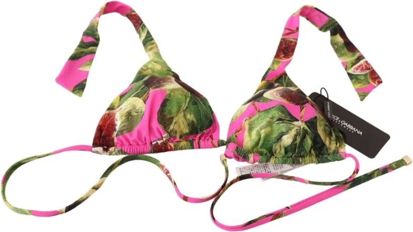 Dolce & Gabbana Bikini Top met Bloemenprint Pink Dames