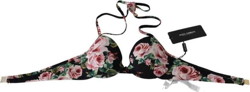 Dolce & Gabbana Bikini Top met Bloemenmotief Black Dames