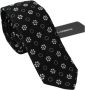 Dolce & Gabbana Black 100% Silk Floral Print Classic Tie Zwart Unisex - Thumbnail 1