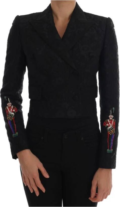 Dolce & Gabbana Zwarte Brokaat Blazer Jas Sprookjescollectie Black Dames