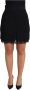 Dolce & Gabbana Black Chantilly Lace Insert Wool Mini Skirt Zwart Dames - Thumbnail 1