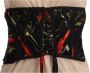 Dolce & Gabbana Black Corset Belt Stretch Waist Strap Silk Top Zwart Dames - Thumbnail 1