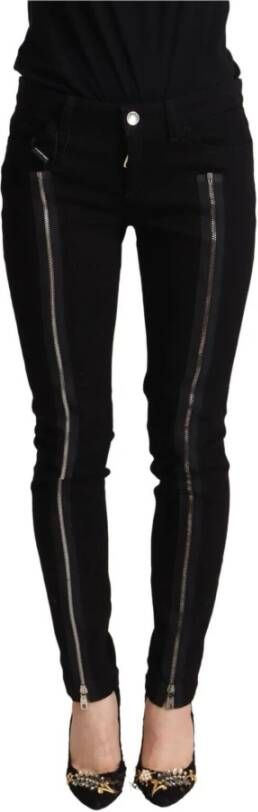 Dolce & Gabbana Black Cotton Low Waist Denim Pretty Slim Fit Jeans Zwart Dames