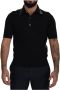 Dolce & Gabbana Black Cotton Silk Polo Shortsleeve T-shirt Zwart Heren - Thumbnail 1
