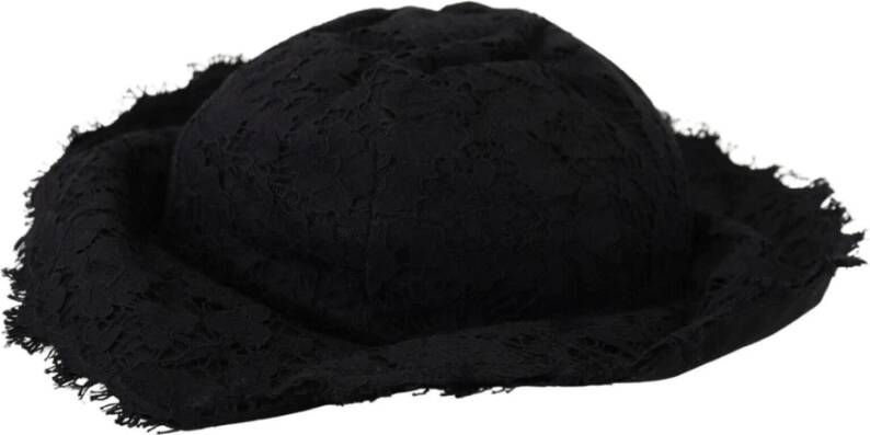 Dolce & Gabbana Black Cotton Wide Brim Shade Hat by Zwart Dames