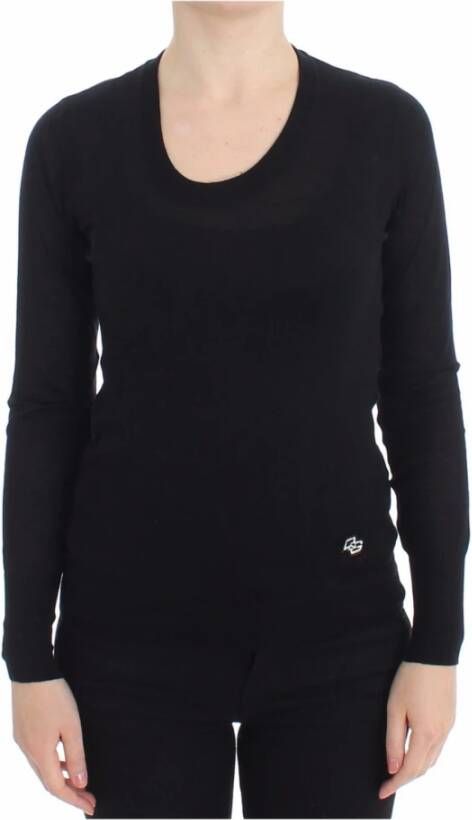 Dolce & Gabbana Zwarte Wol Crewneck Sweater Nieuw met Labels Zwart Dames