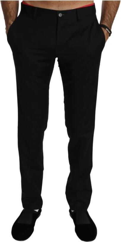 Dolce & Gabbana Black Dress Formal Trouser Mens Wool Pants Zwart Heren