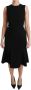 Dolce & Gabbana Black Fit Flare Wool Stretch Sheath Dress Zwart Dames - Thumbnail 1