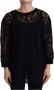 Dolce & Gabbana Zwarte bloemenkanten pullover Sicily blouse Black Dames - Thumbnail 1