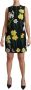 Dolce & Gabbana Zwarte Mouwloze Sheath Mini Jurk met Bloemenprint Black Dames - Thumbnail 1
