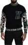 Dolce & Gabbana Black Green Cotton King Star Crewneck Pullover Sweater Zwart Heren - Thumbnail 1