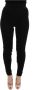 Dolce & Gabbana Zwarte Hoge Taille Stretch Tights met Logo Details Black Dames - Thumbnail 1