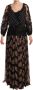 Dolce & Gabbana Zwarte Kant Bloemen Polka Maxi Capri Jurk Black Dames - Thumbnail 1