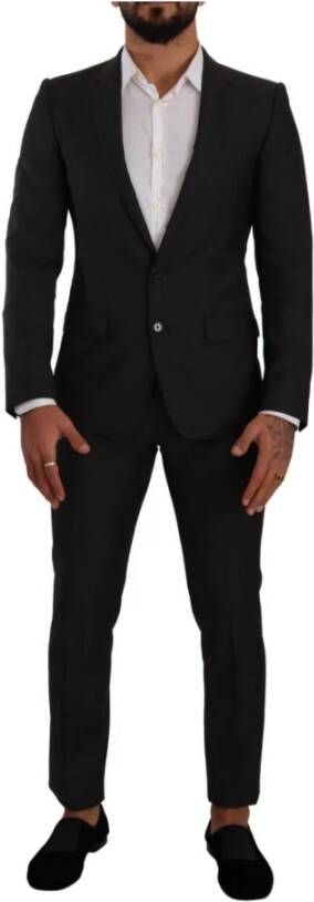 Dolce & Gabbana Black Martini Single Breasted 2 Piece Suit Zwart Heren
