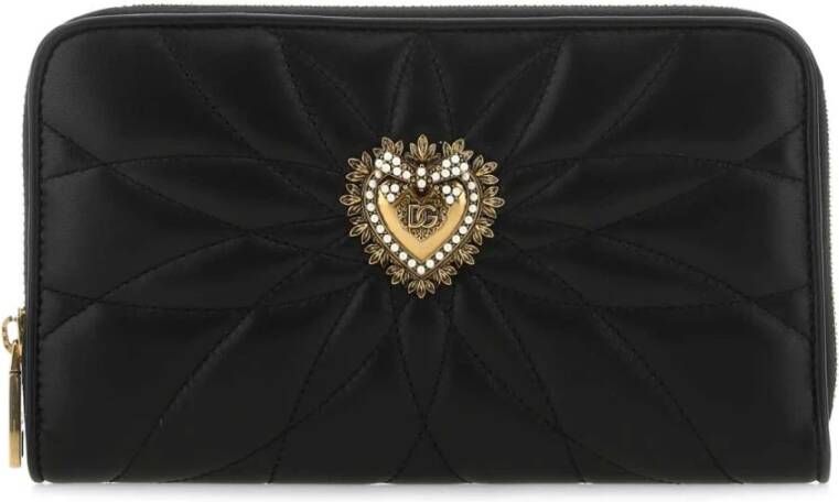 Dolce & Gabbana Black Nappa lederen toewijding portemonnee Zwart Dames