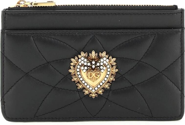Dolce & Gabbana Black Nappa lederen toewijding portemonnee Zwart Dames