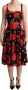 Dolce & Gabbana Black Red Bag Print A-line Mid Length Dress Rood Dames - Thumbnail 1