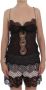 Dolce & Gabbana Luxe Babydoll Lingerie Top met Bloemenkant Black Dames - Thumbnail 1